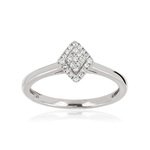 Bague or 375 blanc diamant - vue 1