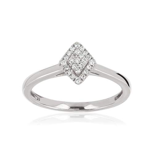 375 witgouden diamanten ring