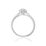 Bague or 375 blanc diamant - vue 2