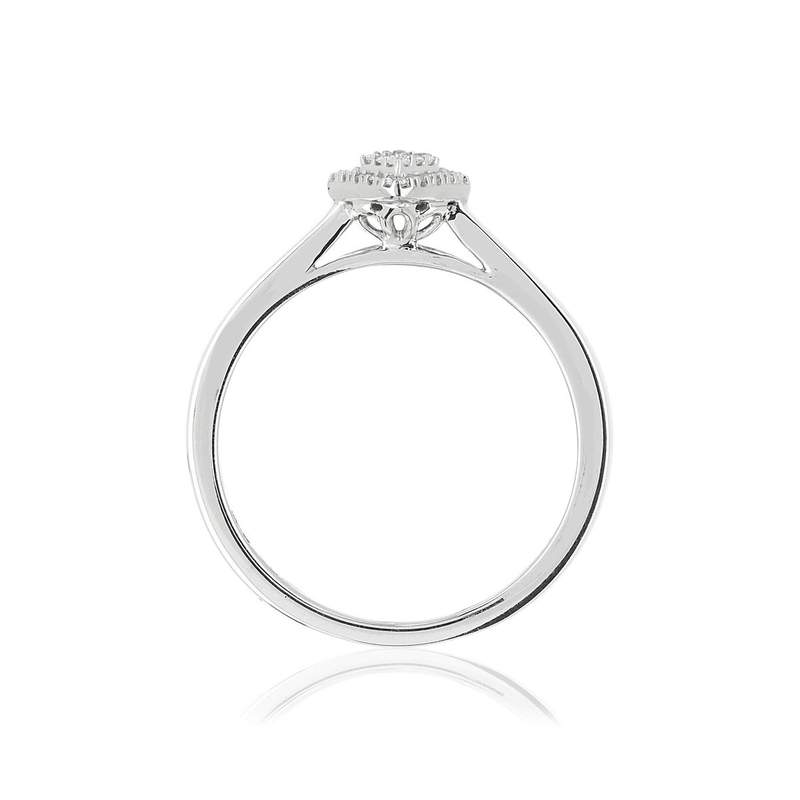 Bague or 375 blanc diamant - vue 2