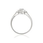 Bague or 375 blanc ajourée cercle diamants - vue 2