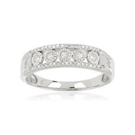 Bague or 375 blanc diamant