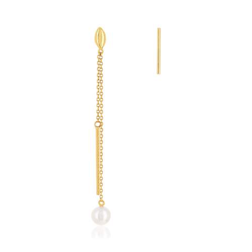 Boucles d'oreilles or jaune 375 perle de chine