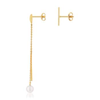 Boucles d'oreilles or jaune 375 perle de chine