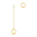 Boucles d'oreilles or jaune 375 perles de chine - vue 1