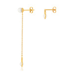 Boucles d'oreilles or jaune 375 perles de chine - vue 2