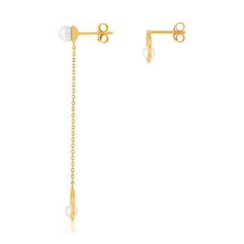 Earrings yellow gold 375 chinese pearls