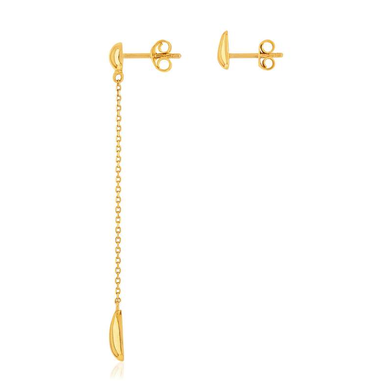 Boucles d'oreilles or jaune 375 - vue 2