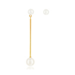 Boucles d'oreilles or jaune 375 perles de chine - vue 1