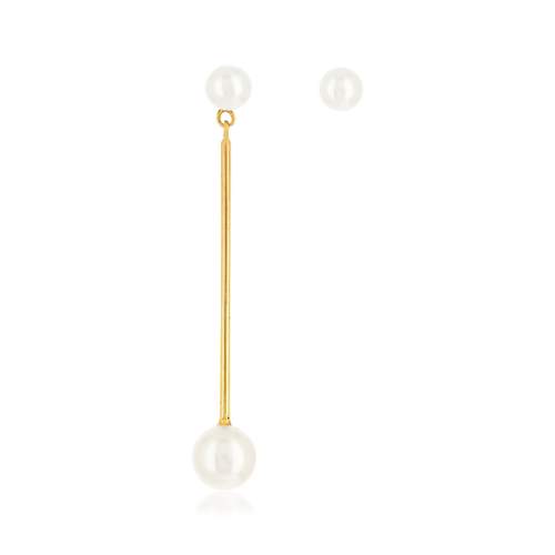 Boucles d'oreilles or jaune 375 perles de chine