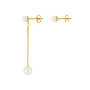Boucles d'oreilles or jaune 375 perles de chine