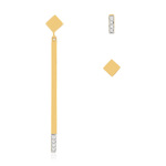 Boucles d'oreilles or jaune 375 diamants - vue 1