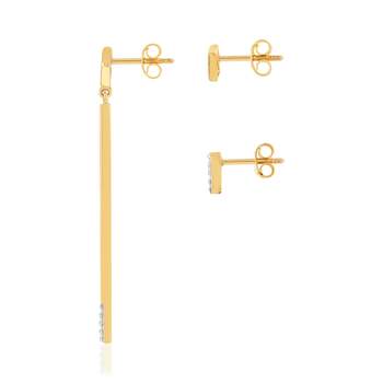 Earrings yellow gold 375 diamonds