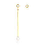 Boucles d'oreilles or jaune 375 p. chine zirconia - vue 1