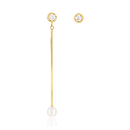 Boucles d'oreilles or jaune 375 p. chine zirconia