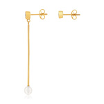 Boucles d'oreilles or jaune 375 p. chine zirconia - vue 2