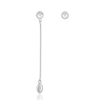 Boucles d'oreilles or 375 blanc zirconias - vue 1