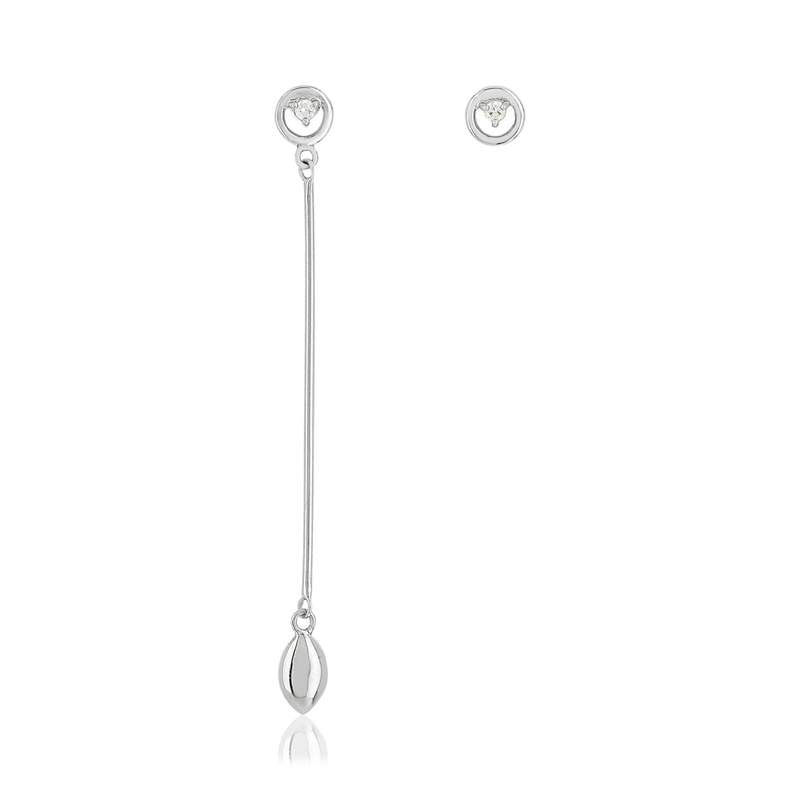 Boucles d'oreilles or 375 blanc zirconias - vue 1