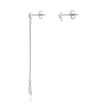 Boucles d'oreilles or 375 blanc zirconias - vue 2