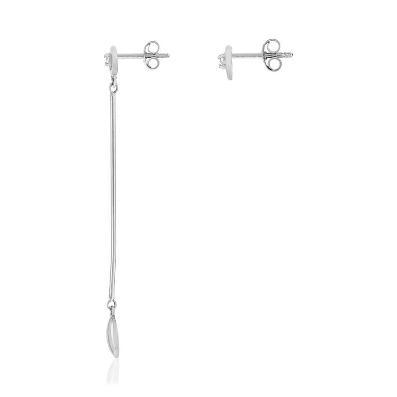 Boucles d'oreilles or 375 blanc zirconias - vue 2
