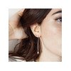 Boucles d'oreilles or 375 blanc zirconias - vue Vporté 2