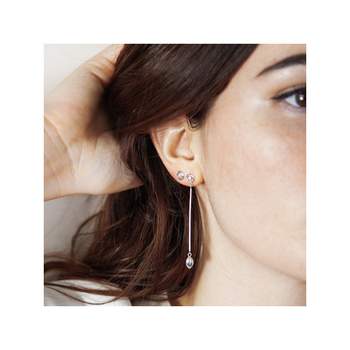 Earrings gold 375 white zirconias