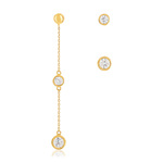 Boucles d'oreilles or jaune 375 zirconias - vue 1