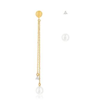 Earrings yellow gold 375 p. china zirconia
