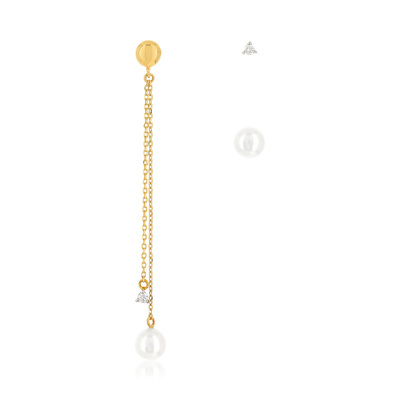 Boucles d'oreilles or jaune 375 p. chine zirconia - vue 1