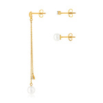 Boucles d'oreilles or jaune 375 p. chine zirconia - vue 2