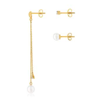 Earrings yellow gold 375 p. china zirconia