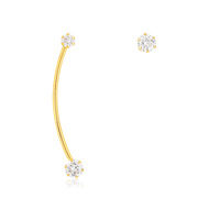Boucles d'oreilles or jaune 375 zirconia