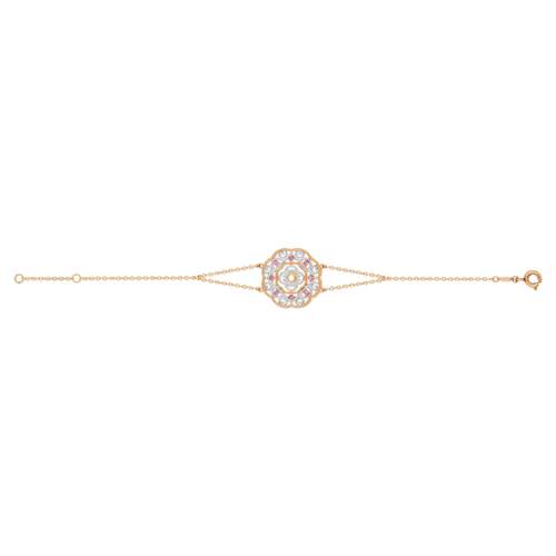 18 cm 2-tone 375 gold bracelet with tourmalines