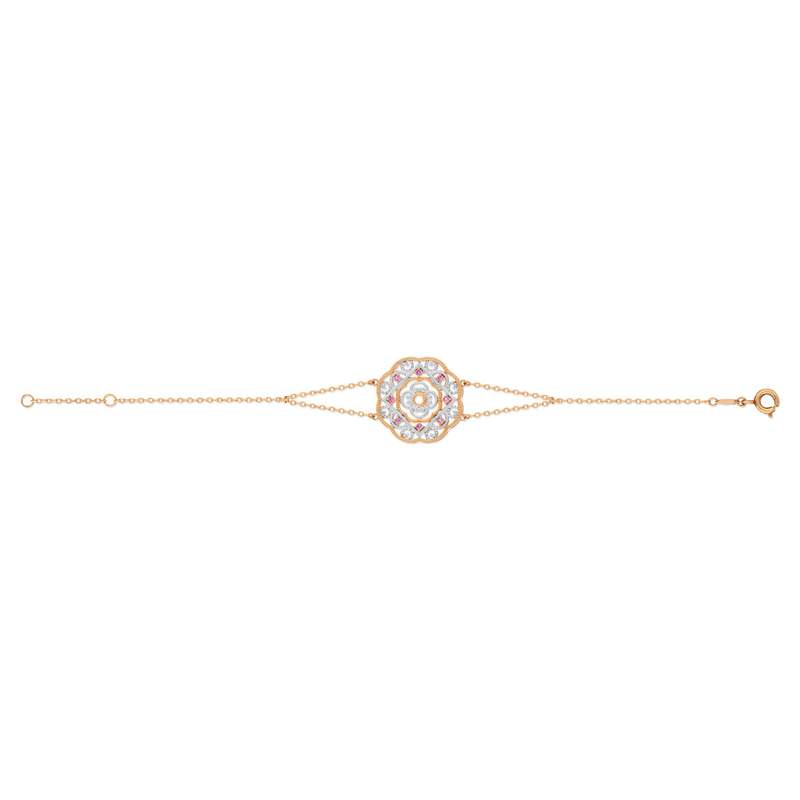 Bracelet or 375 2 tons tourmalines 18 cm - vue 1