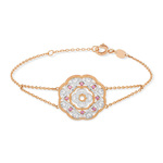 Bracelet or 375 2 tons tourmalines 18 cm - vue 2