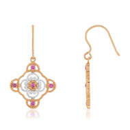 Boucles d'oreilles or 375 2 tons tourmalines