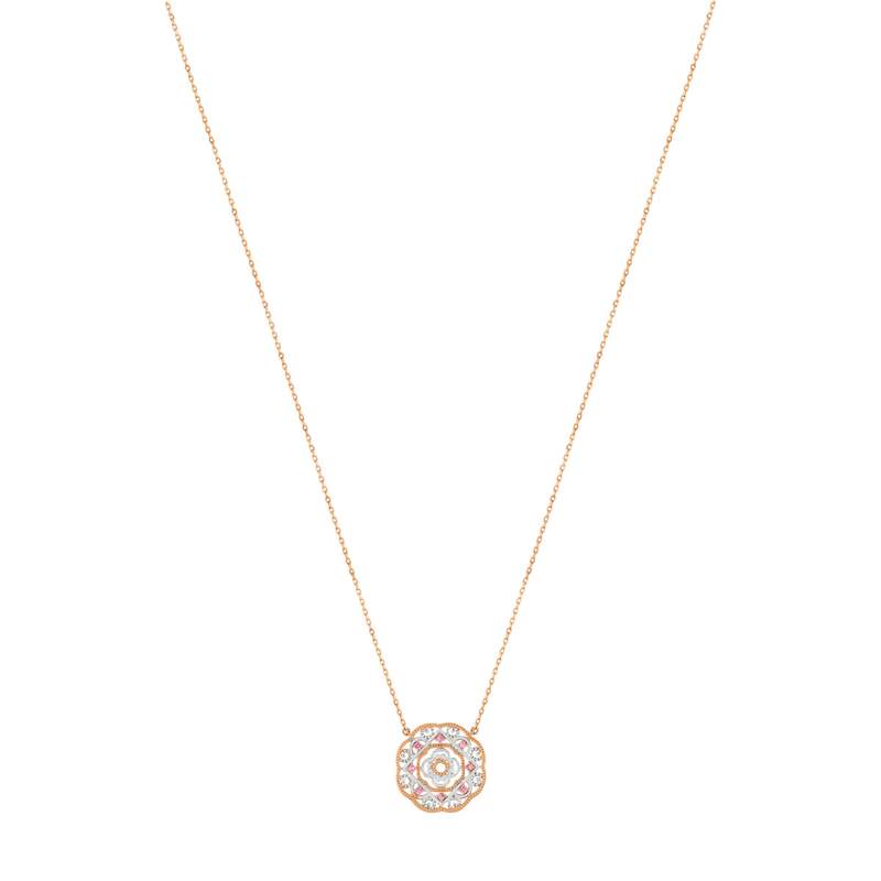 Collier or 375 2 tons tourmalines 45 cm - vue 1
