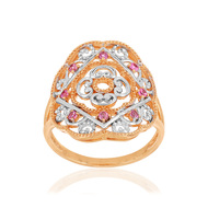 Bague or 375 2 tons tourmaline