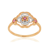 Bague or 375 2 tons tourmaline