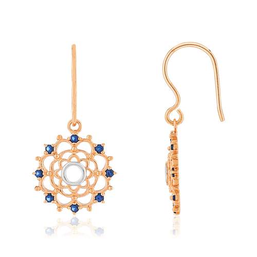 Boucles d'oreilles or 375 2 tons saphirs