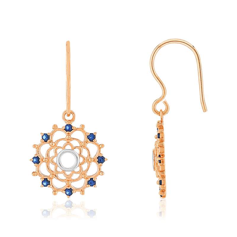 Boucles d'oreilles or 375 2 tons saphirs - vue 1
