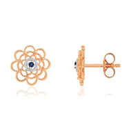 Boucles d'oreilles or 375 2 tons saphirs