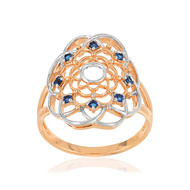 Bague or 3752 tons saphir