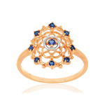 Bague or 375 2 tons saphir - vue 1