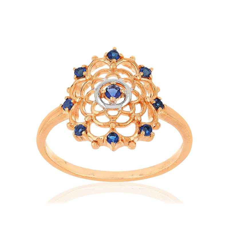 Bague or 375 2 tons saphir - vue 1