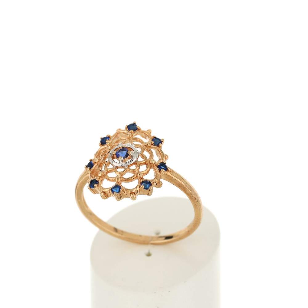 Bague or 375 2 tons saphir - vue 2