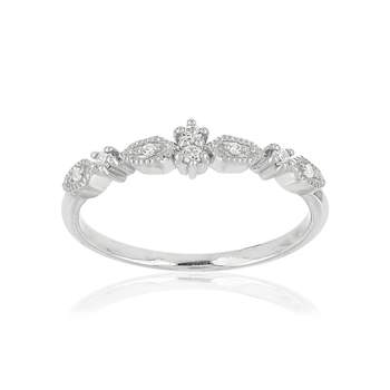 White gold ring 375 zirconias