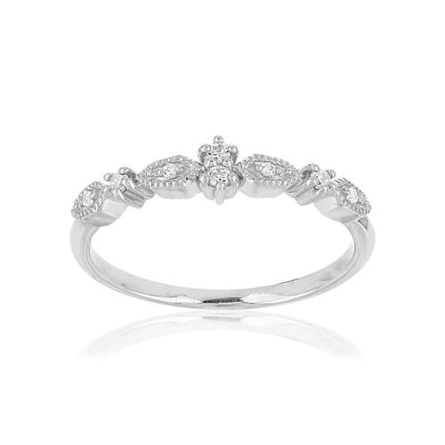 Bague or blanc 375 zirconias