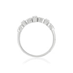 Bague or blanc 375 zirconias - vue 2
