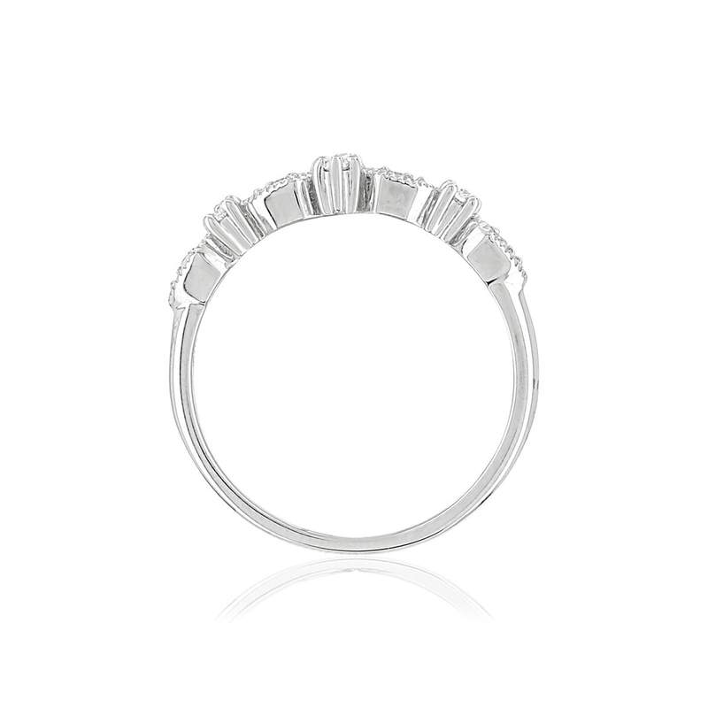 Bague or blanc 375 zirconias - vue 2